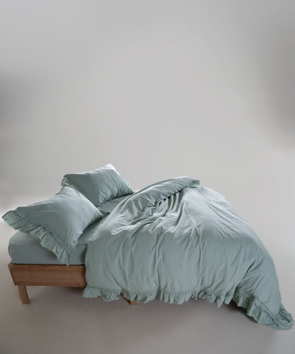 %100 Pamuk Stonewash Nevresim Takımı - Francesca Mint