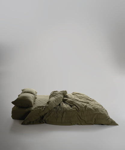 %100 Pamuk Stonewash Nevresim Takımı Cassandra - Olive