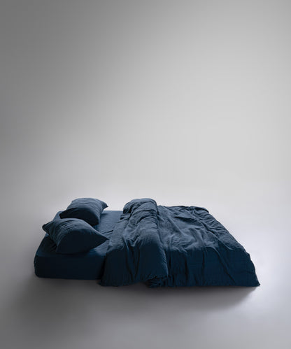 %100 Pamuk Yıkamalı Müslin Yastık Kılıfı - Dress Blue