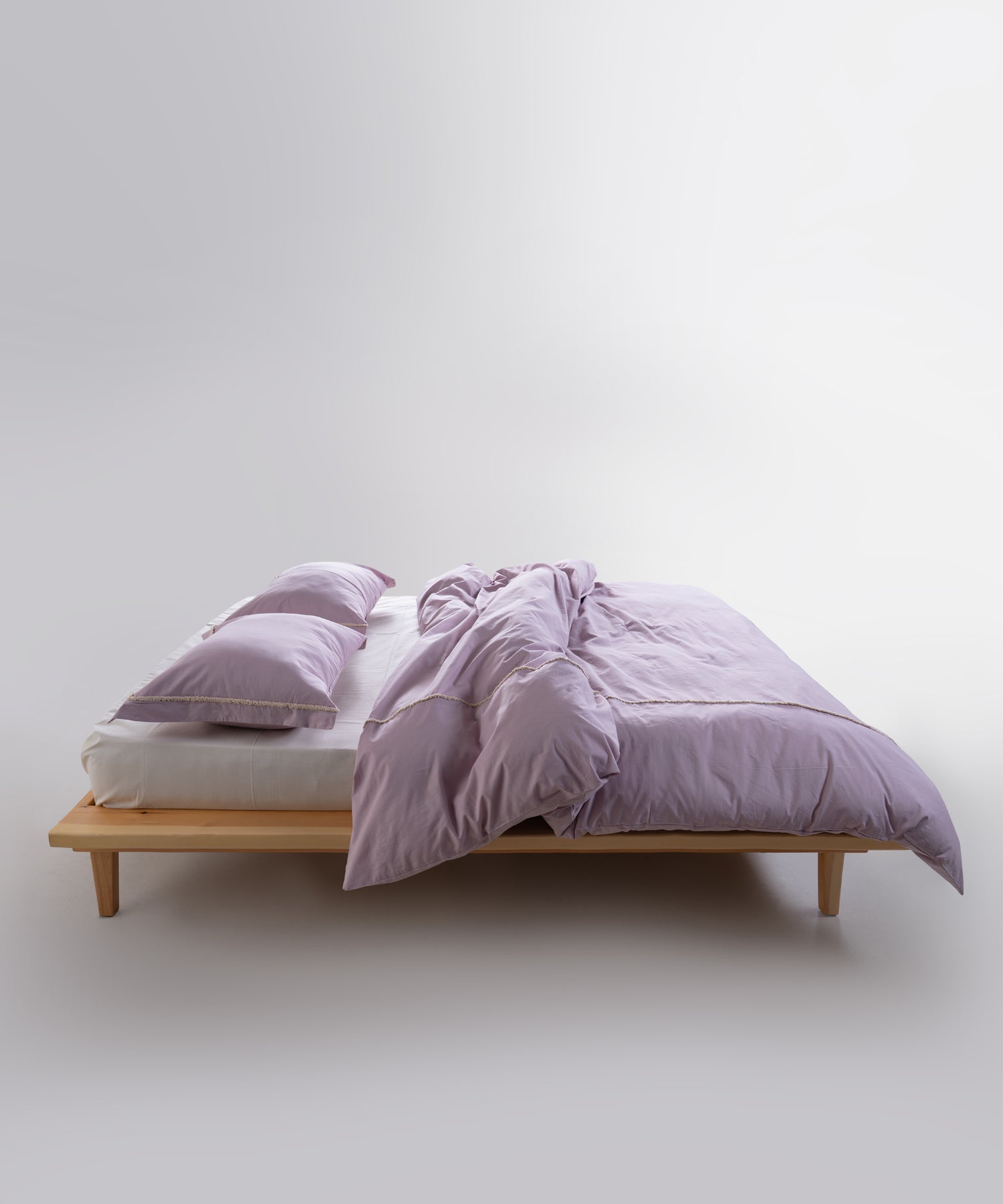 Prima %100 Pamuk El Nakışlı Nevresim Takımı - Frange Lila