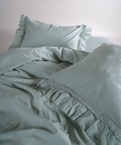 %100 Pamuk Stonewash Nevresim Takımı - Francesca Mint