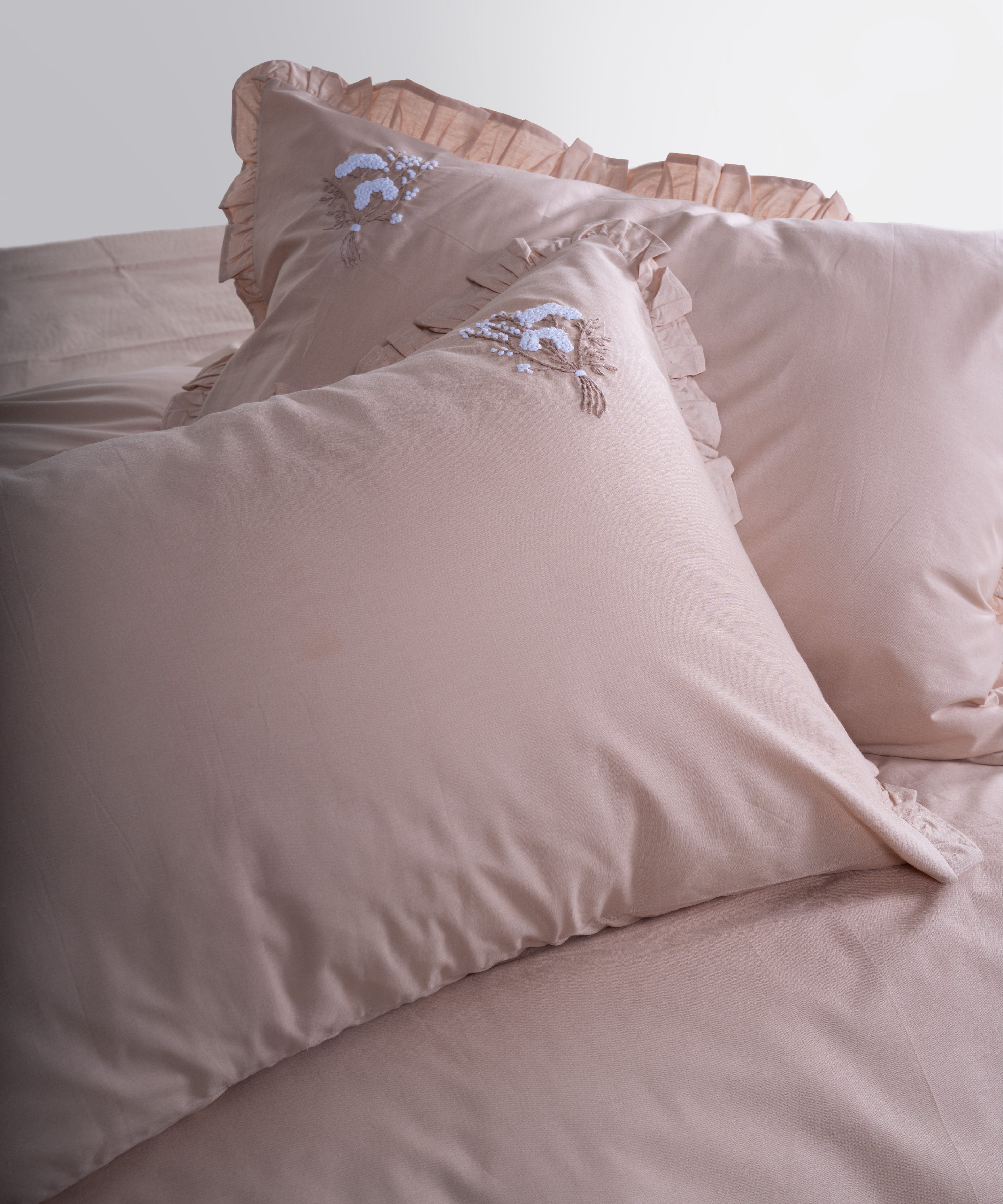 Prima %100 Pamuk El Nakışlı Nevresim Takımı - Jolie Bej