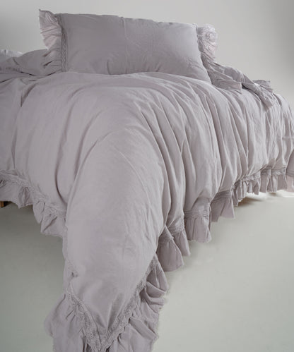 %100 Pamuk Stonewash Nevresim Takımı - Francesca Opal Grey