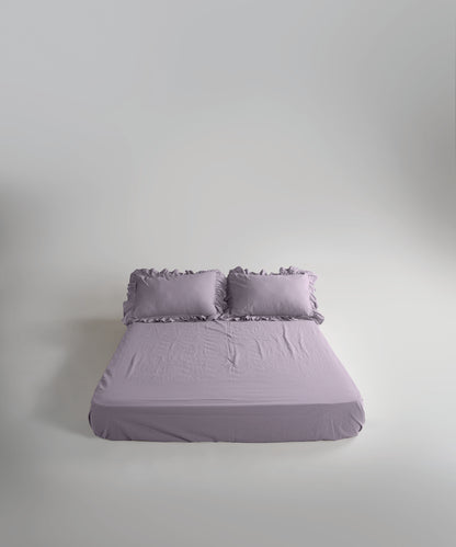 Stonewash 100% Yıkanmış Pamuk Exclusive Çarşaf Set Natural Violet