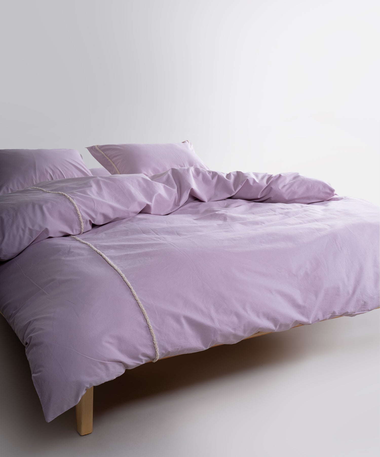 Prima %100 Pamuk El Nakışlı Nevresim Takımı - Frange Lila