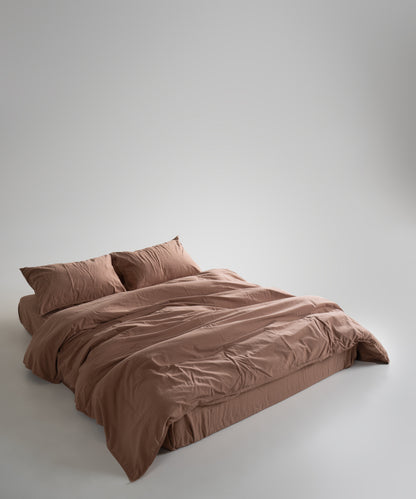 Stonewash 100% Yıkanmış Pamuk Nevresim Takımı Wood Smoke