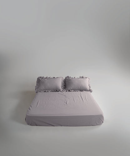 Stonewash 100% Yıkanmış Pamuk Exclusive Çarşaf Set Opal Grey