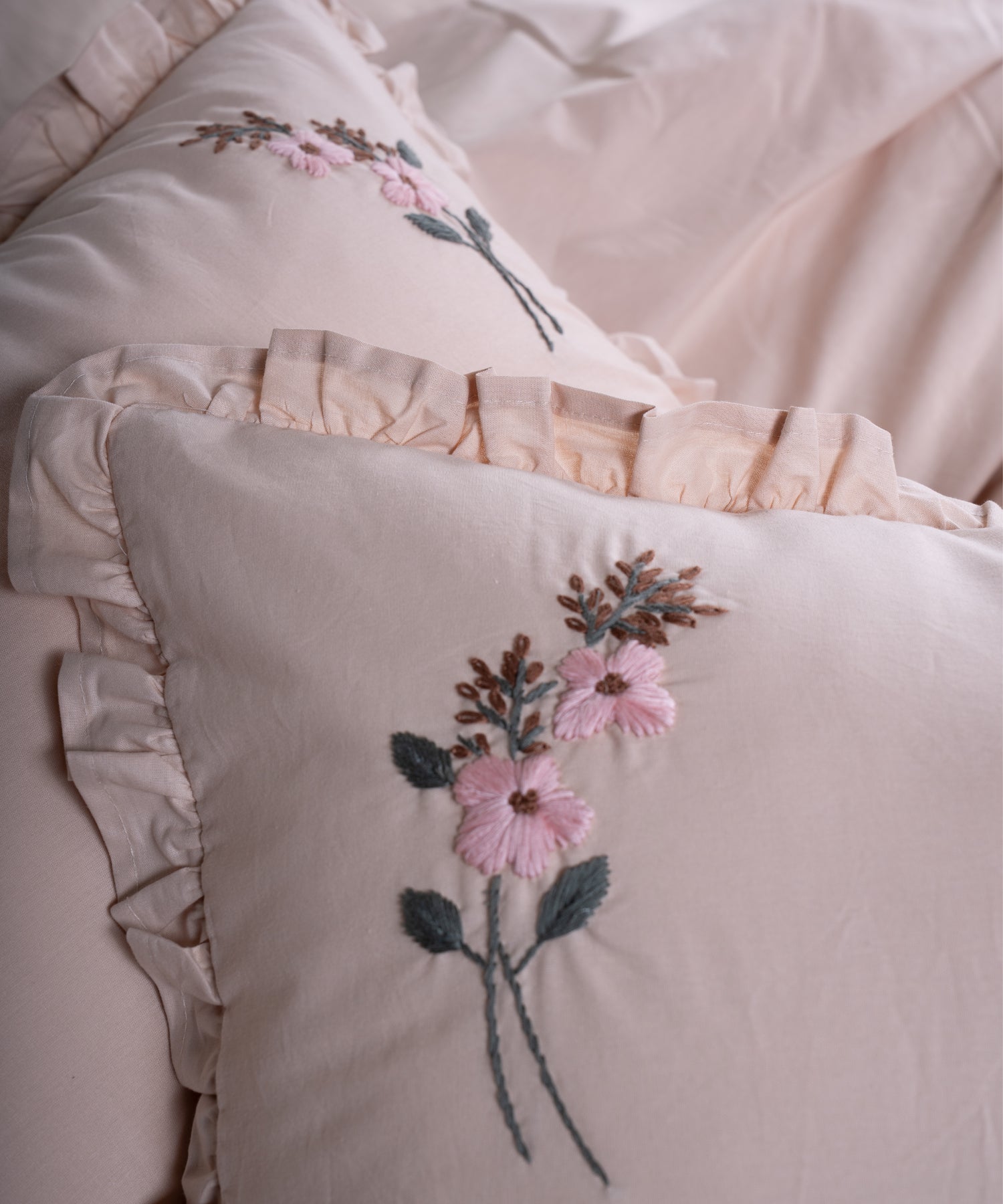 Prima %100 Pamuk El Nakışlı Nevresim Takımı  - Valentino Bej