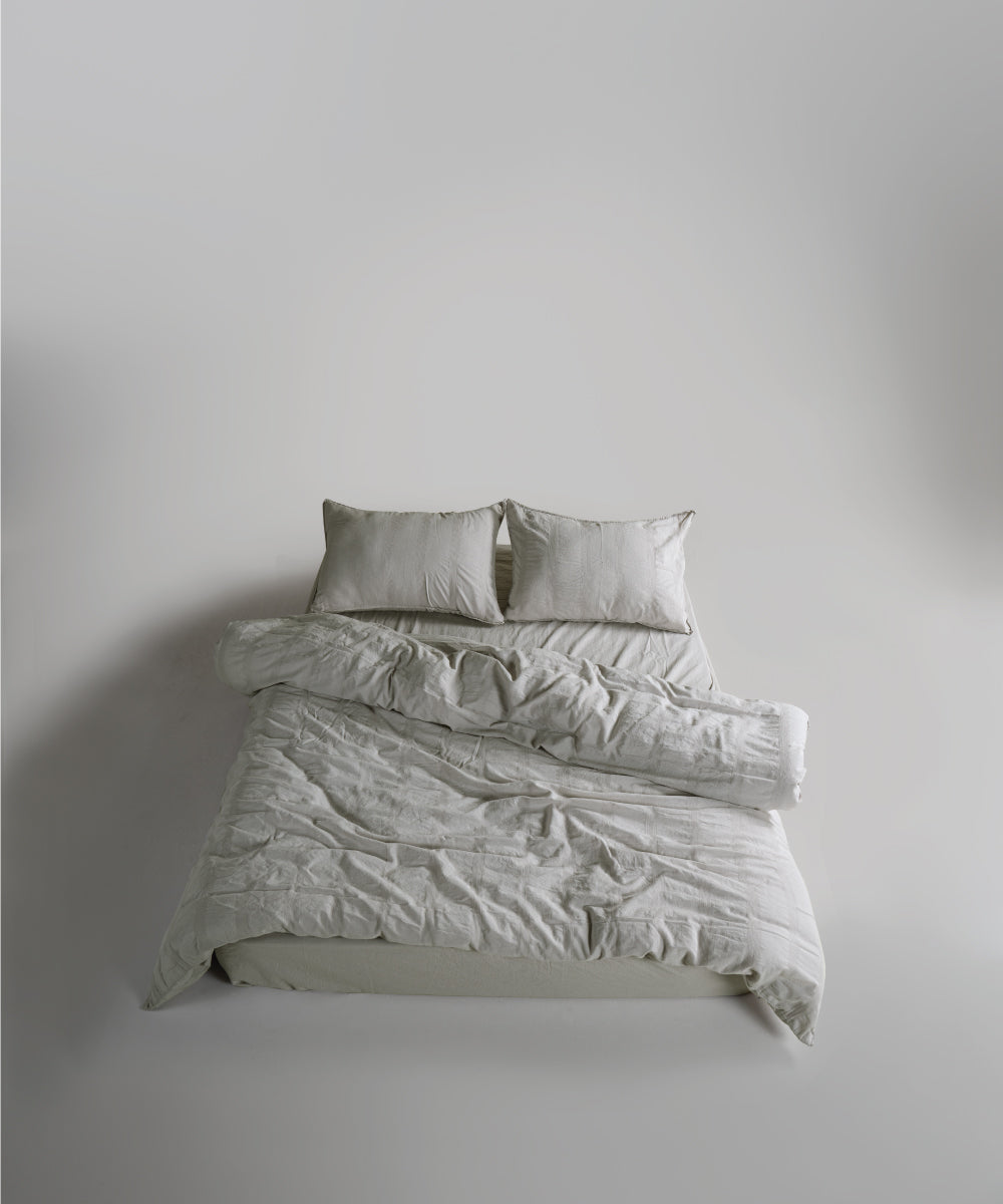 %100 Pamuk Stonewash Nevresim Takımı Cassandra - Natural Cream