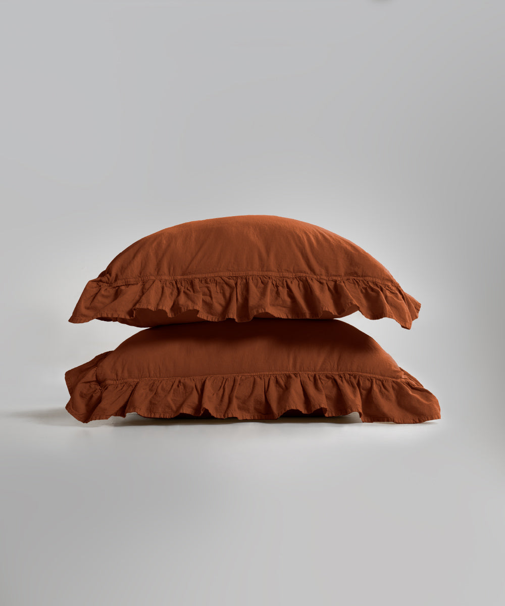 Stonewash 100% Yıkanmış Pamuk Exclusive Yastık Kılıfı Autumn