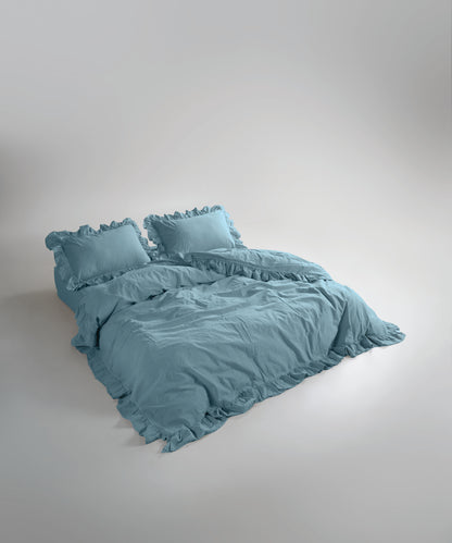 Stonewash 100% Yıkanmış Pamuk Exclusive Nevresim Mineral Blue