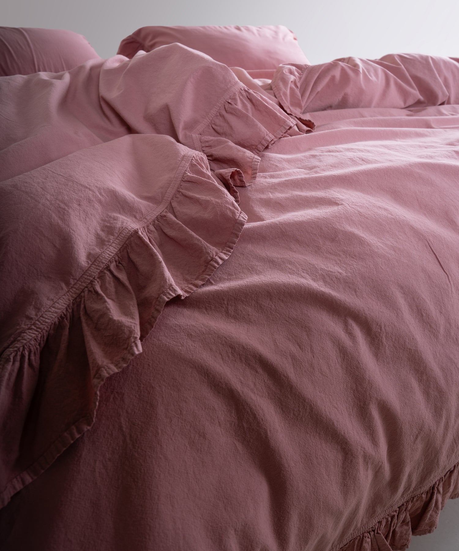 Stonewash 100% Yıkanmış Pamuk Exclusive Nevresim Takımı Old Rose