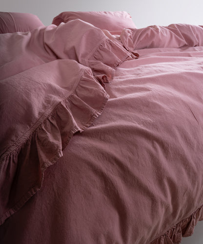 Stonewash 100% Yıkanmış Pamuk Exclusive Nevresim Takımı Old Rose