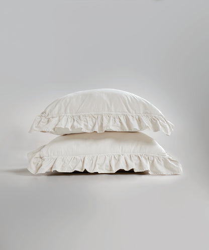 Stonewash 100% Yıkanmış Pamuk Exclusive Yastık Kılıfı Snow White