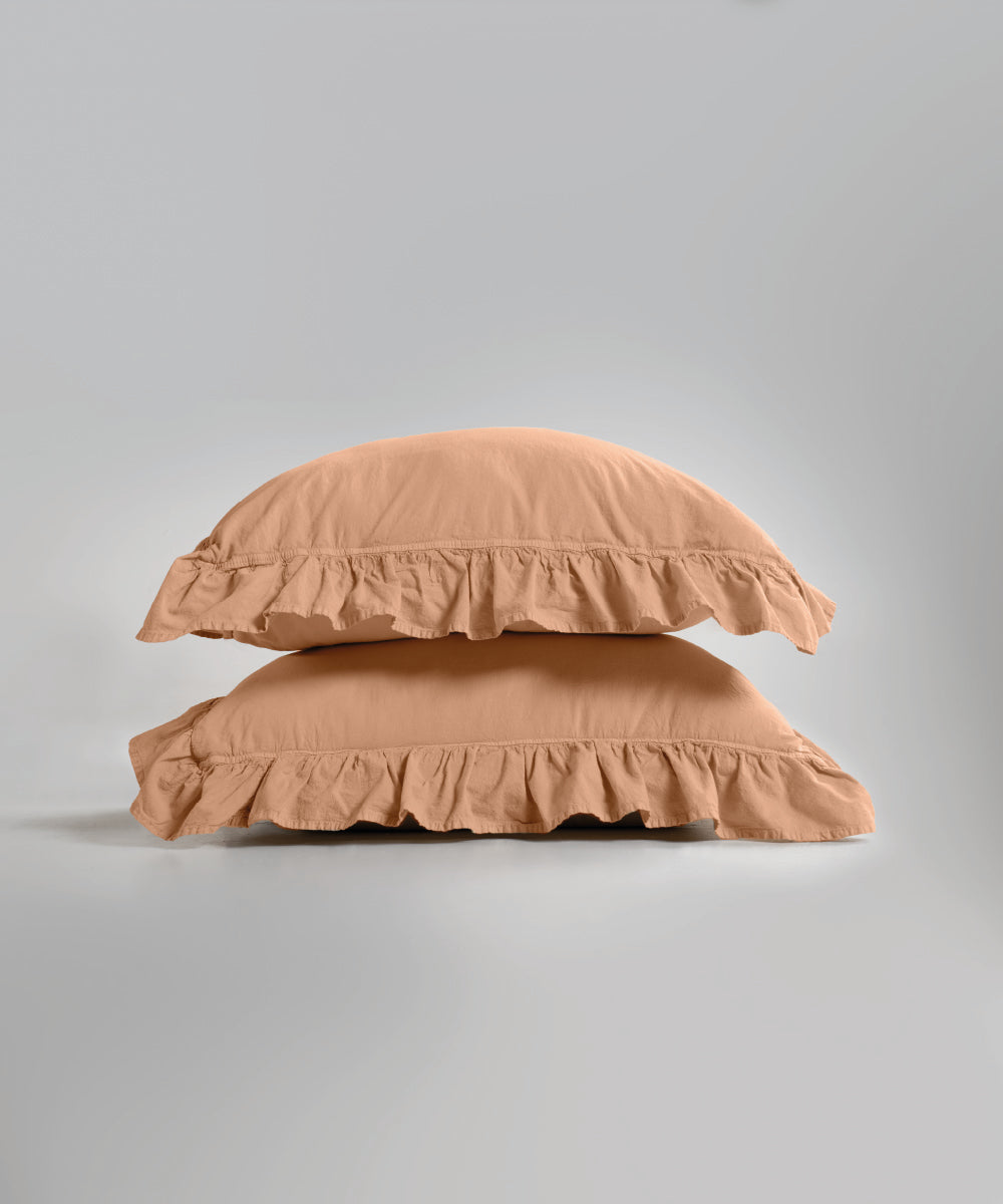 Stonewash 100% Yıkanmış Pamuk Exclusive Yastık Kılıfı Toast