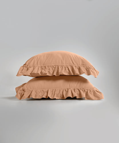 Stonewash 100% Yıkanmış Pamuk Exclusive Yastık Kılıfı Toast