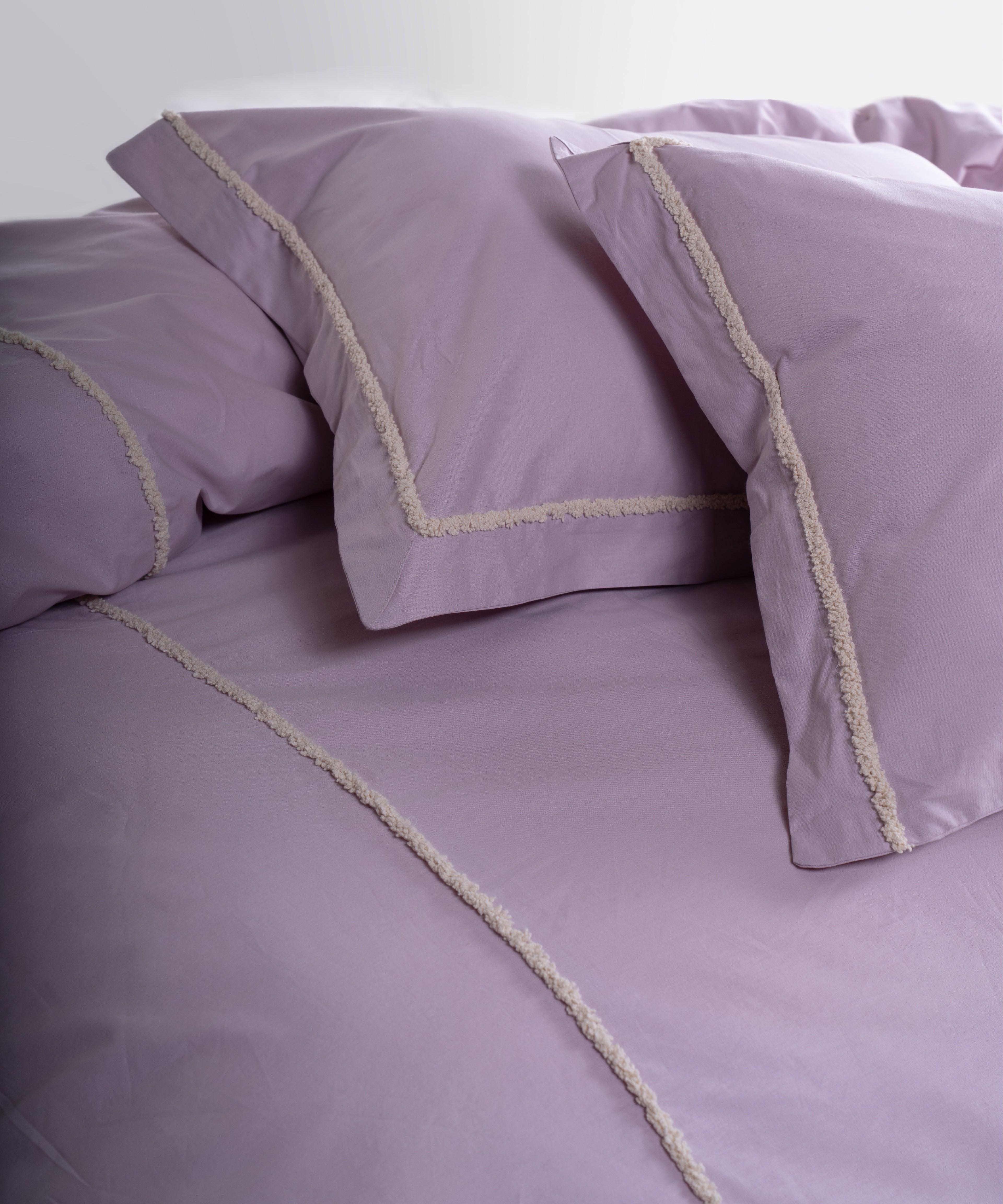 Prima %100 Pamuk El Nakışlı Nevresim Takımı - Frange Lila