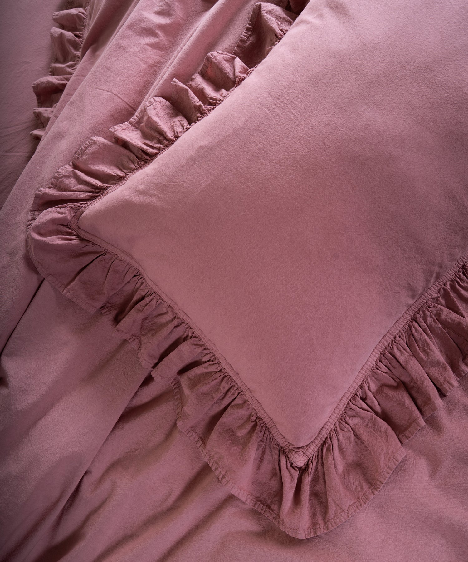 Stonewash 100% Yıkanmış Pamuk Exclusive Nevresim Takımı Old Rose