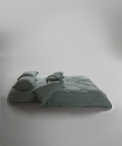 %100 Pamuk Stonewash Nevresim Takımı Cassandra - Natural Green