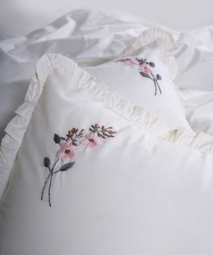 Prima %100 Pamuk El Nakışlı Nevresim Takımı - Valentino Krem