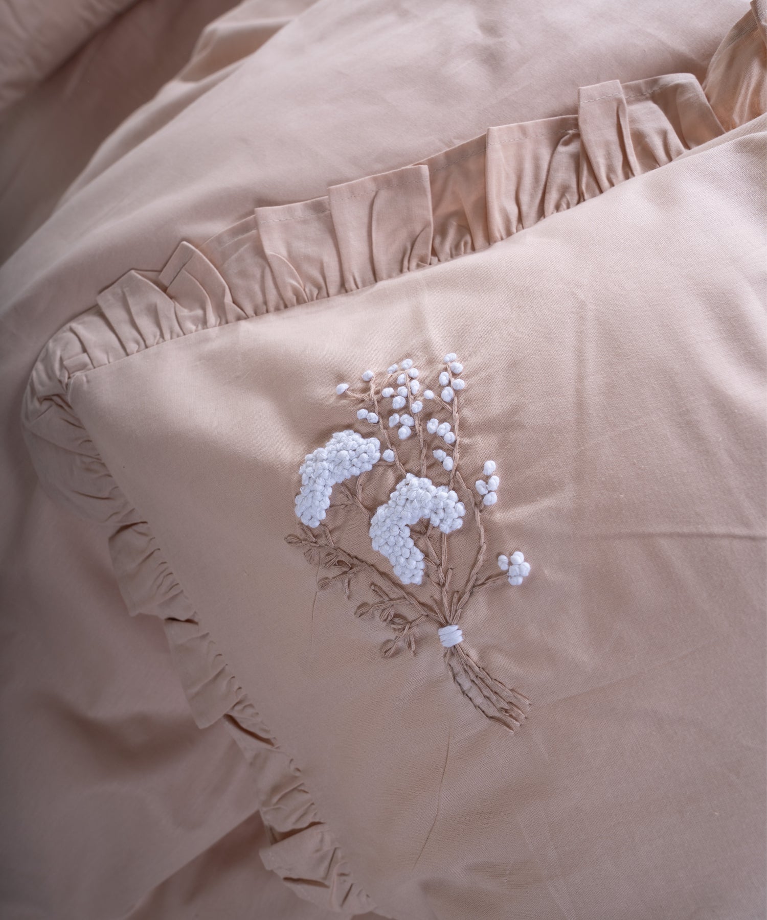 Prima %100 Pamuk El Nakışlı Nevresim Takımı - Jolie Bej