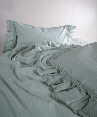 %100 Pamuk Stonewash Nevresim Takımı - Francesca Mint