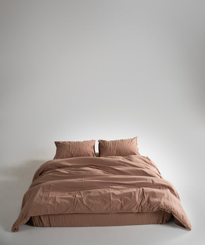 Stonewash 100% Yıkanmış Pamuk Nevresim Takımı Wood Smoke