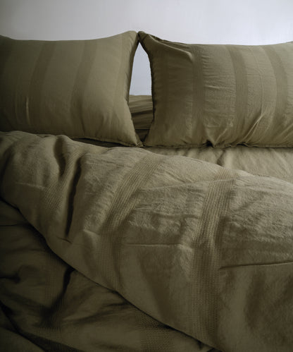 %100 Pamuk Stonewash Nevresim Takımı Cassandra - Olive