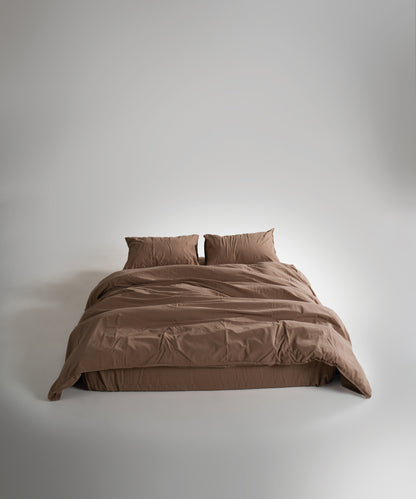 Stonewash 100% Yıkanmış Pamuk Nevresim Takımı Wood Smoke