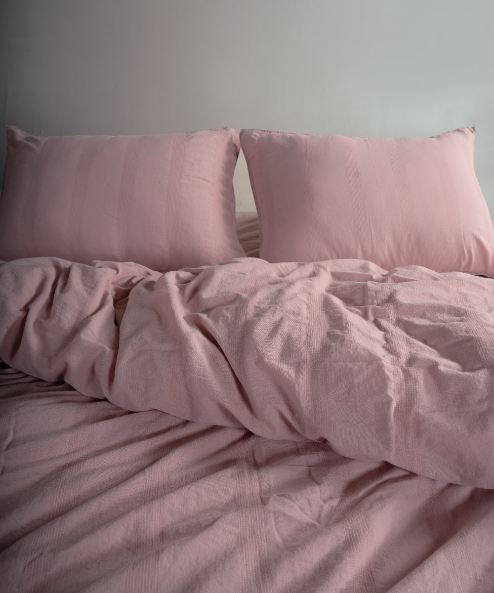 Stonewash 100% Yıkanmış Pamuk Nevresim Takımı Cassandra - Pale Mauve