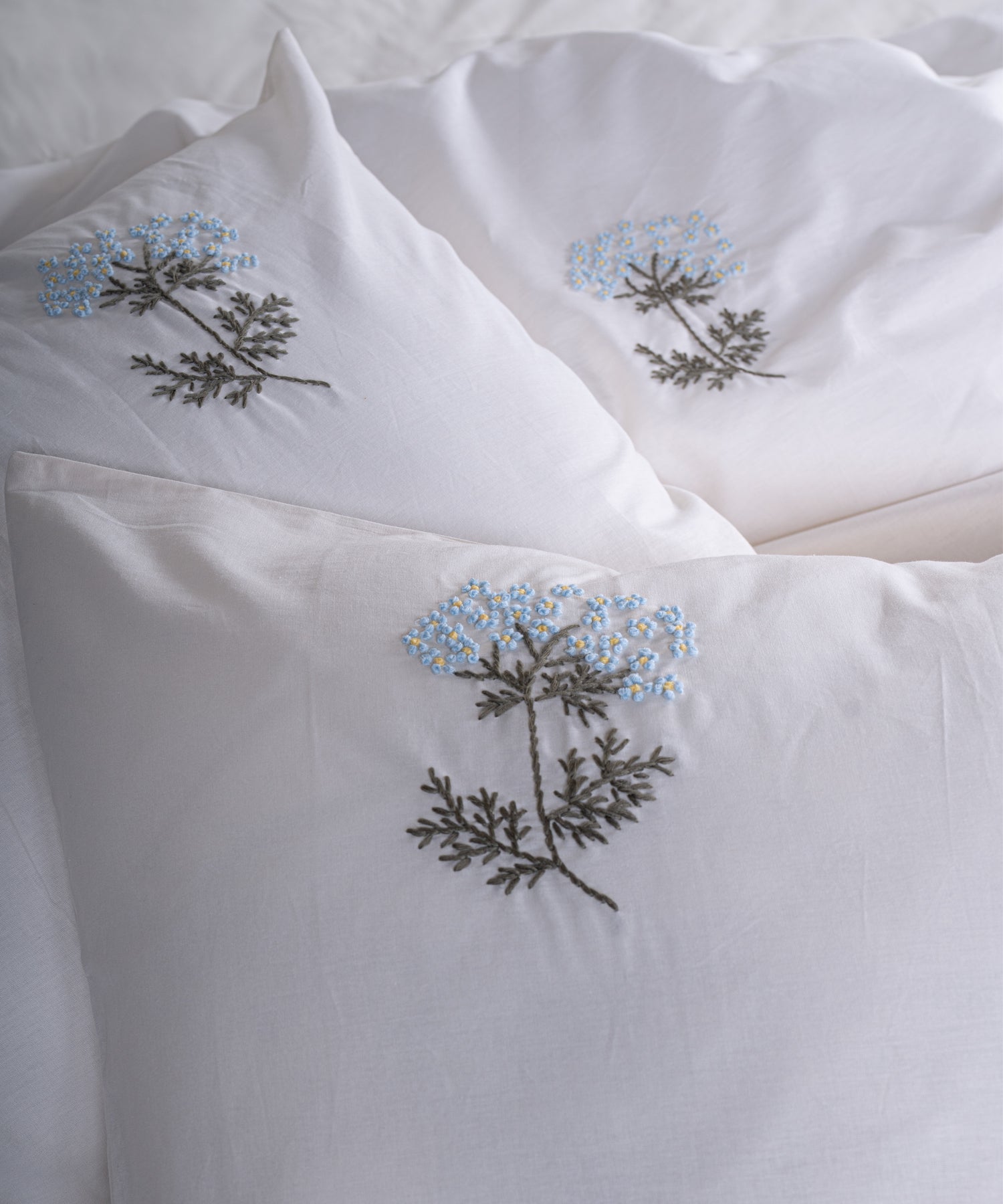 Prima %100 Pamuk El Nakışlı Nevresim Takımı - Livre Beyaz