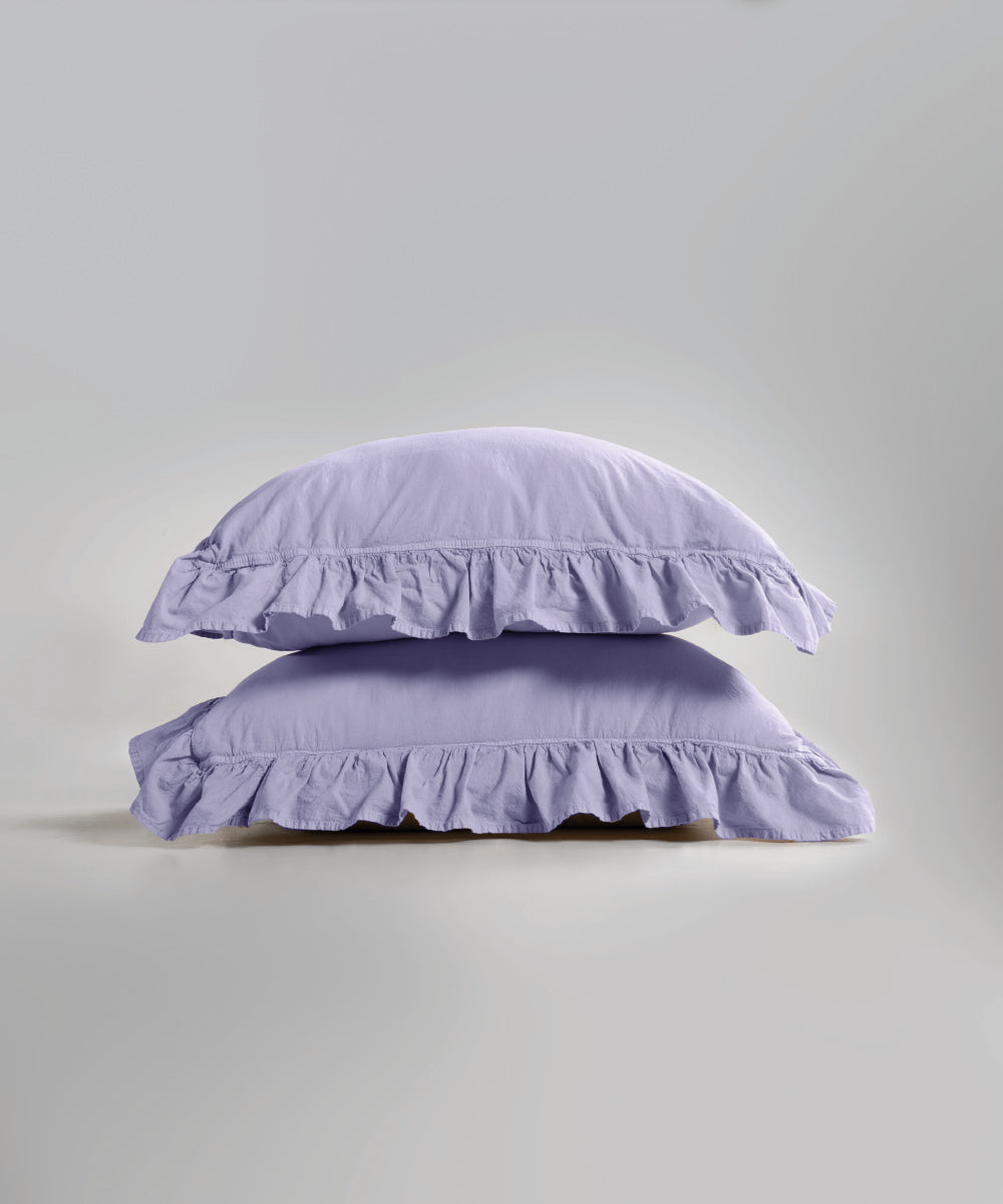 Stonewash 100% Yıkanmış Pamuk Exclusive Yastık Kılıfı Violet