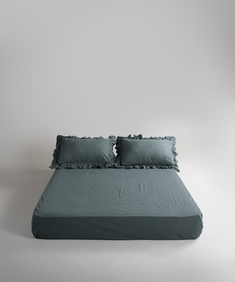 Stonewash 100% Yıkanmış Pamuk Exclusive Çarşaf Set Castle Rock