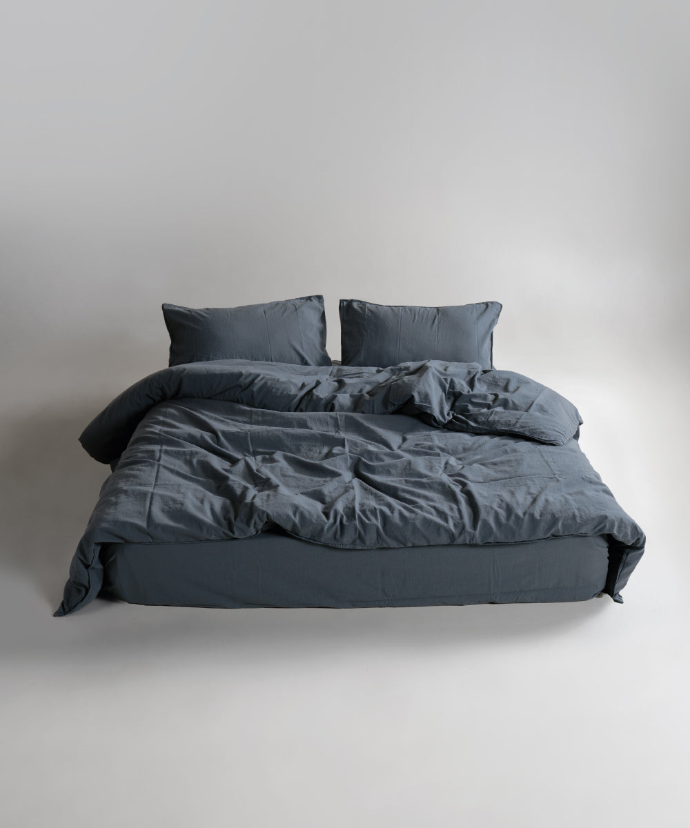 Stonewash 100% Yıkanmış Pamuk Nevresim Takımı Natural Grey