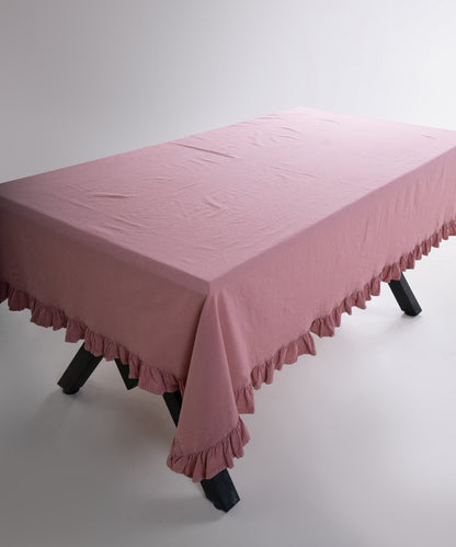 Stonewash %100 Pamuk Exclusive Masa Örtüsü Old Rose - 140X200cm
