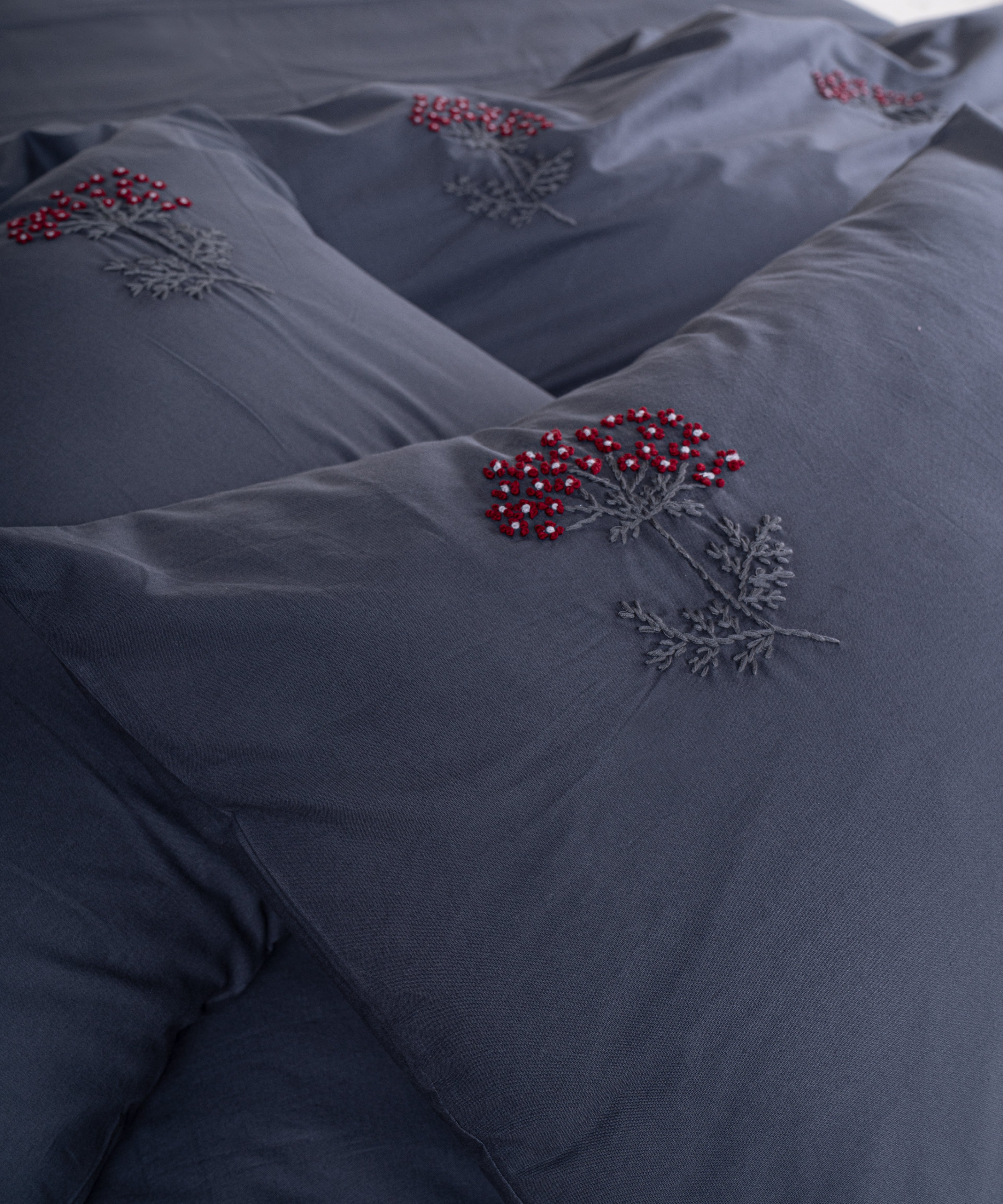 Prima %100 Pamuk El Nakışlı Nevresim Takımı - Livre Antrasit