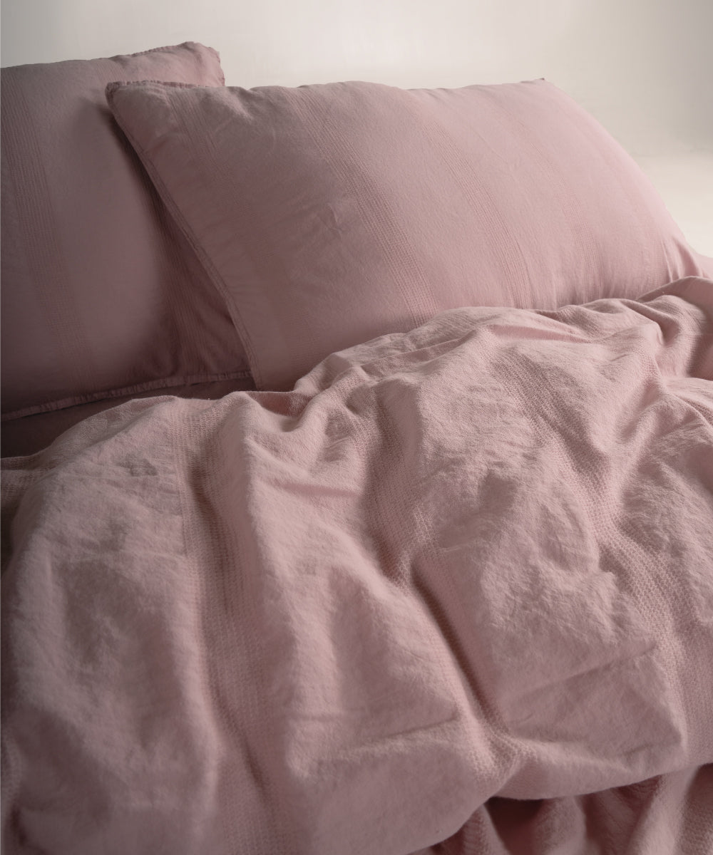 Stonewash 100% Yıkanmış Pamuk Nevresim Takımı Cassandra - Pale Mauve