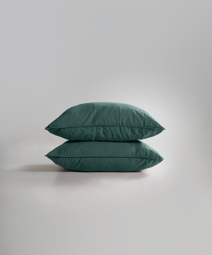 Stonewash 100% Yıkanmış Pamuk Nevresim Seti Dark Green