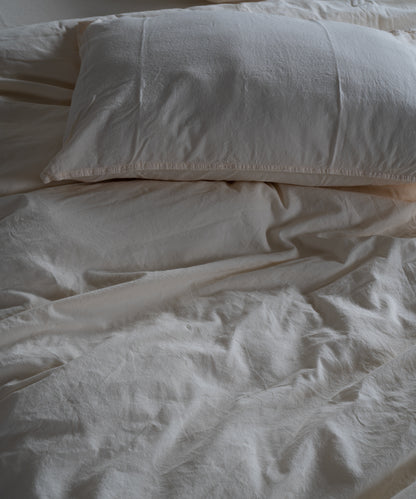 Stonewash 100% Yıkanmış Pamuk Nevresim Takımı Akdeniz Kremi