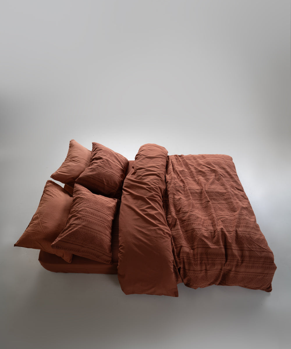 Stonewash 100% Yıkanmış Pamuk Nevresim Takımı Coastal Trio - Autumn