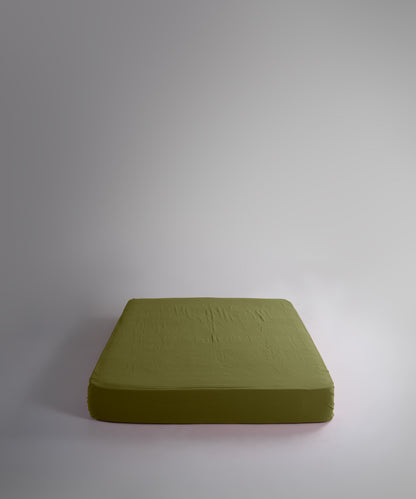 %100 Pamuk Yıkamalı Exclusive Müslin Çarşaf Set - Olive