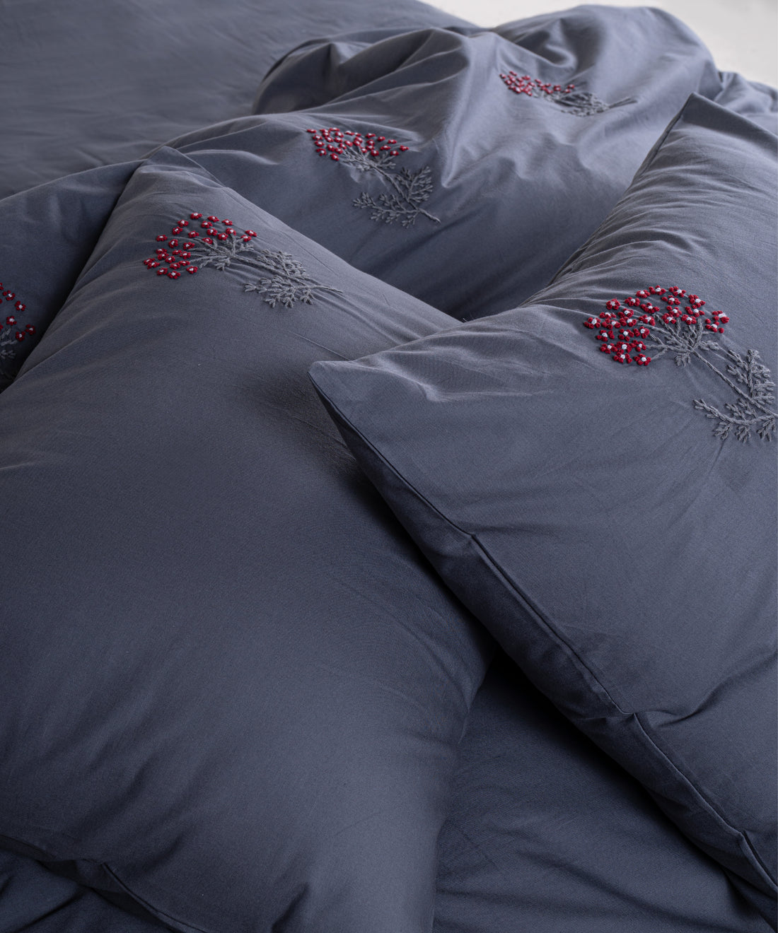 Prima %100 Pamuk El Nakışlı Nevresim Takımı - Livre Antrasit