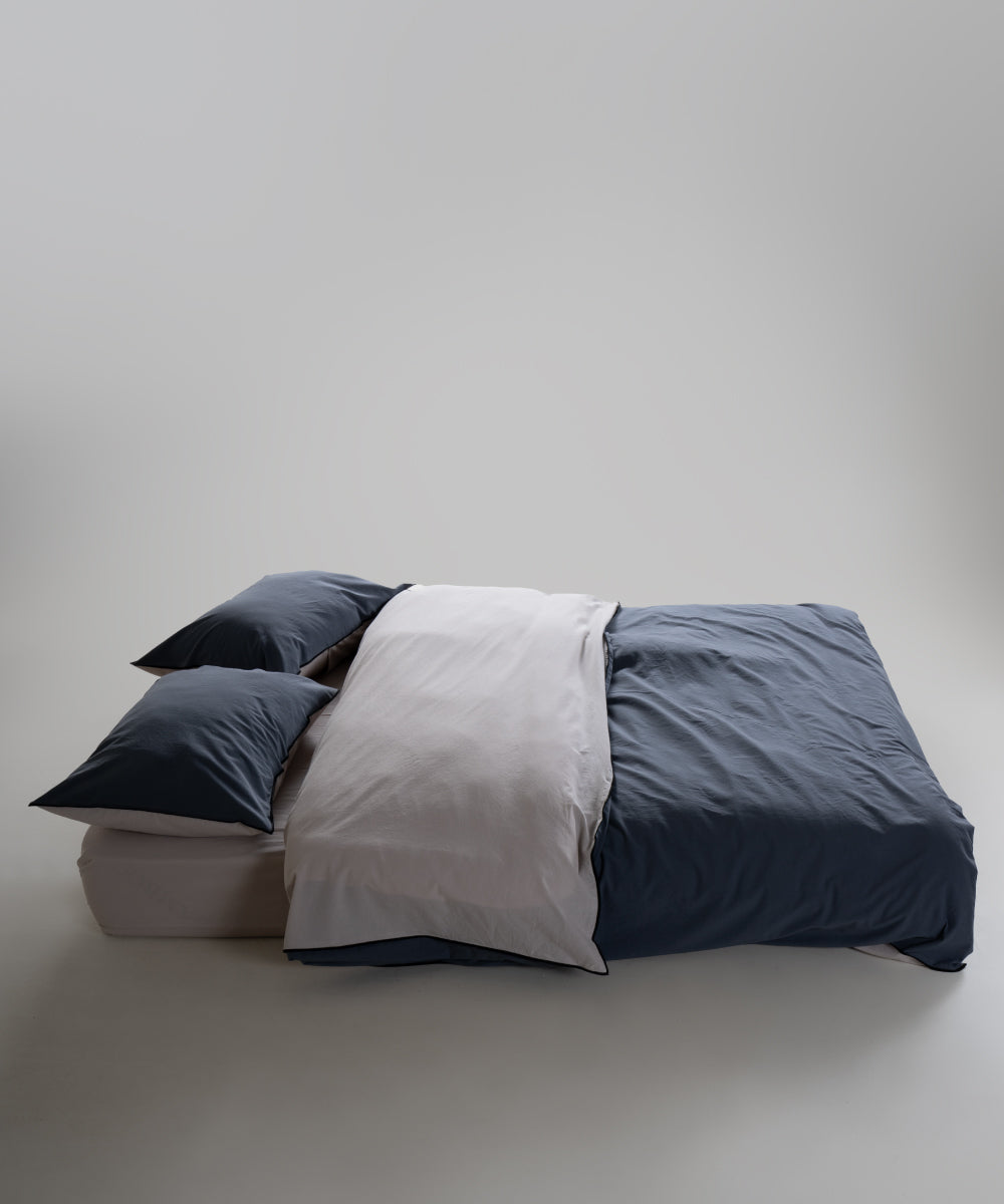 Essualte Doubleface %100 Pamuk Nevresim Takımı Natural Grey / Natural Cream