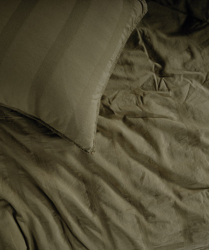 %100 Pamuk Stonewash Nevresim Takımı Cassandra - Olive