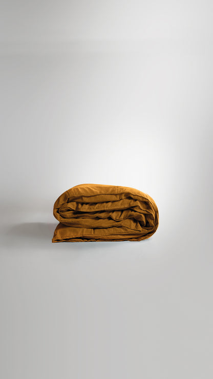 Stonewash 100% Yıkanmış Pamuk Nevresim Seti Mustard