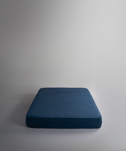 %100 Pamuk Yıkamalı Exclusive Müslin Çarşaf Set - Dress Blue