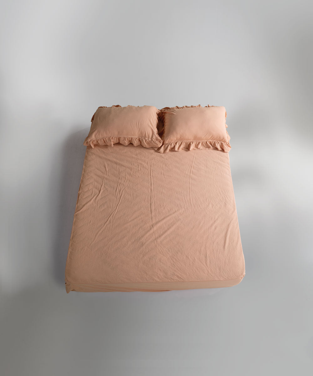 Stonewash 100% Yıkanmış Pamuk Exclusive Nevresim Takımı Toast