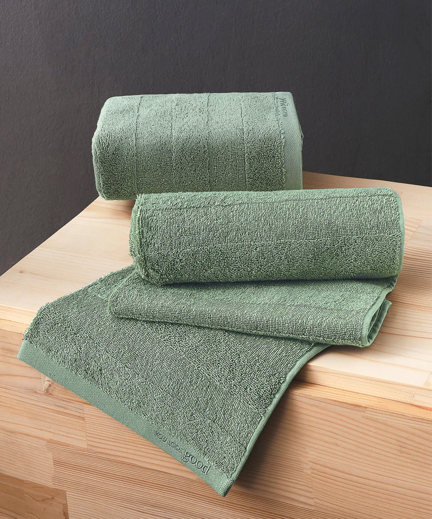 Mons Set - 50x90cm 1 Havlu + 70x140cm 1 Havlu Green