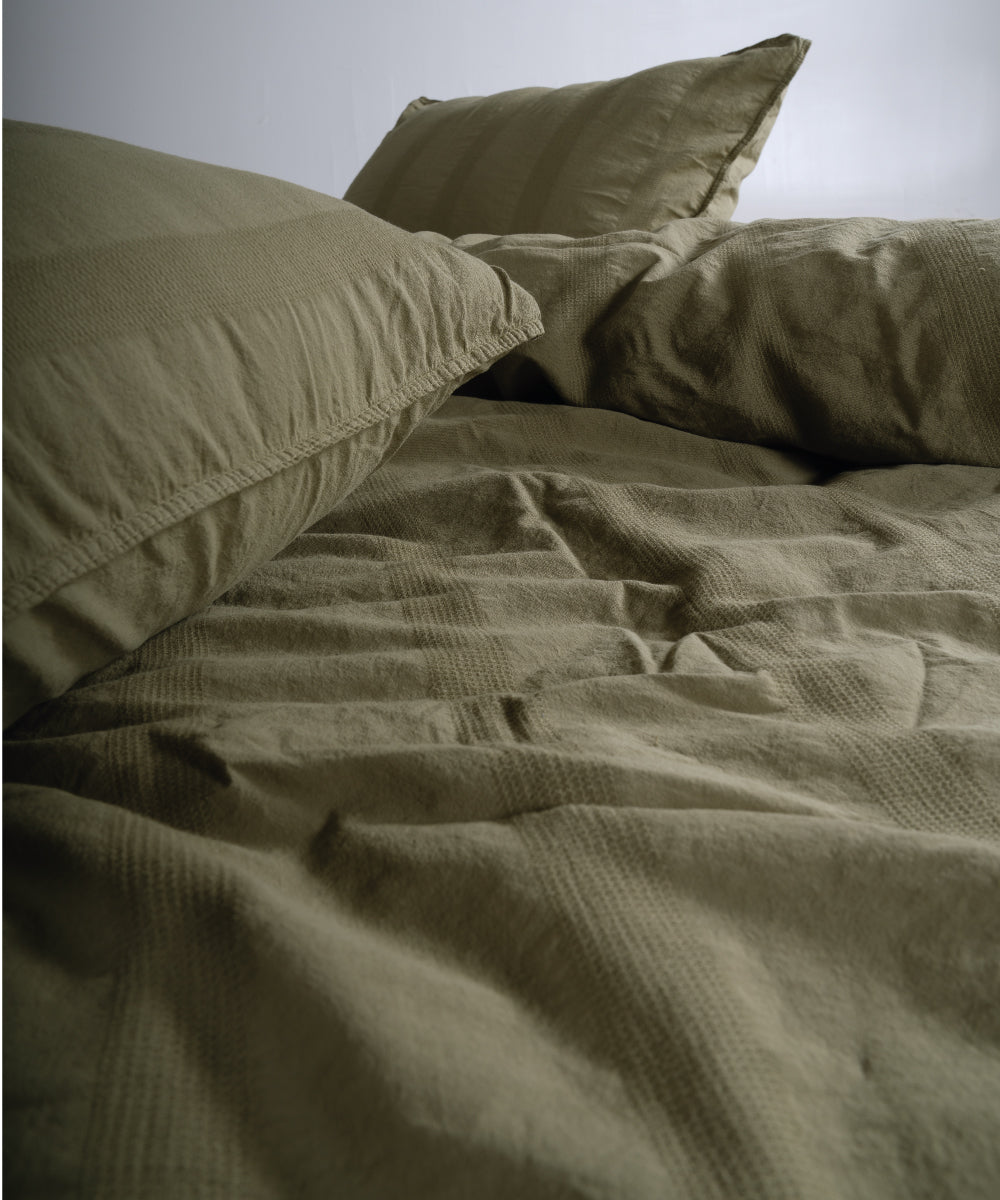 %100 Pamuk Stonewash Nevresim Takımı Cassandra - Olive