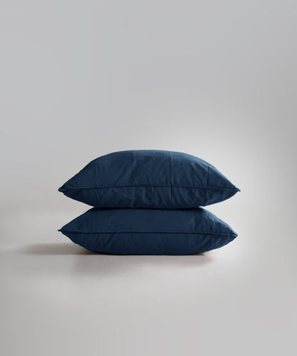 Stonewash 100% Yıkanmış Pamuk Nevresim Seti Dress Blue